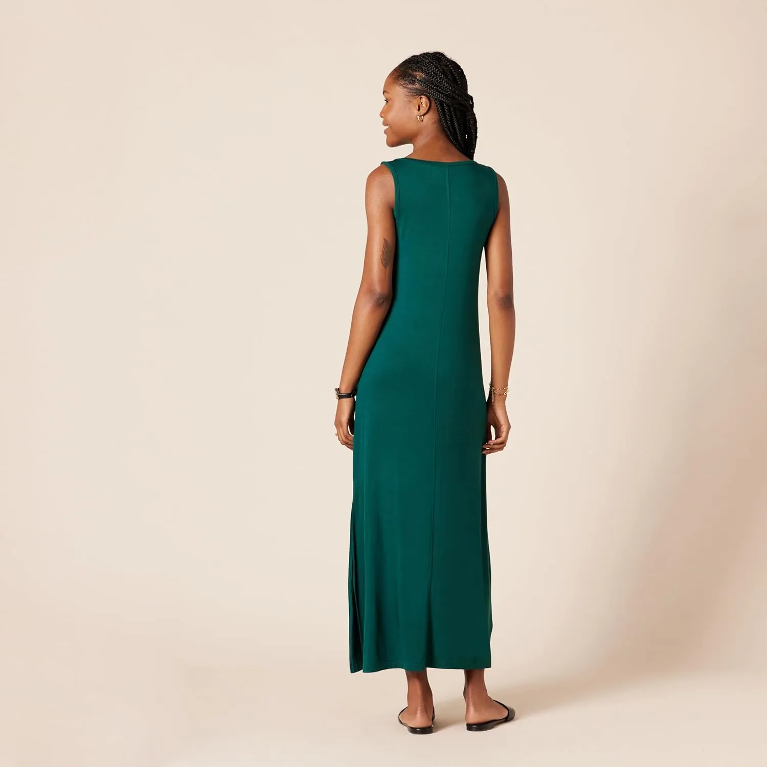 Amazon Essentials Women's Jersey V-Neck Tank Maxi Length Dress