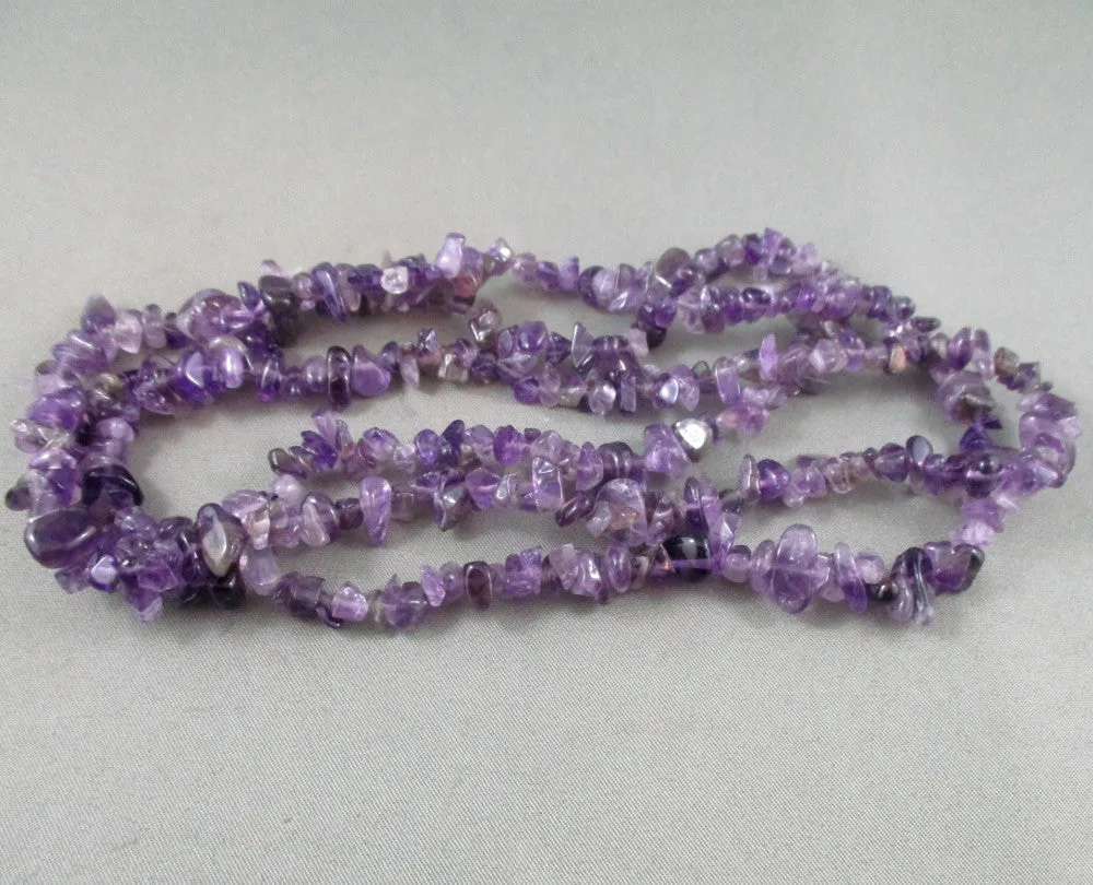 Amethyst Beads Chip Strand 36" Med (G006-1)