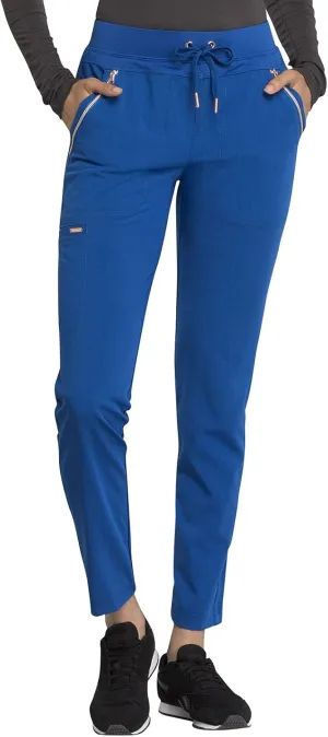 Cherokee Statement Women Scrubs Pant Mid Rise Tapered Leg Drawstring CK055