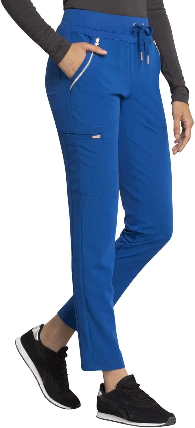 Cherokee Statement Women Scrubs Pant Mid Rise Tapered Leg Drawstring CK055