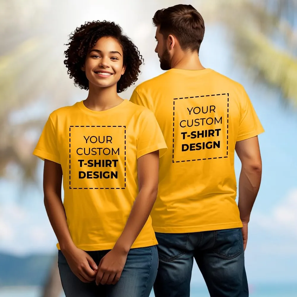 Custom Personalized Cotton T Shirt with Text Image Logo for Men Women Unisex Add Front Back Design Adult Gift T-Shirt