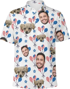 Custom Polo Shirts with Face Photo Golf Shirt Design Your Own Personalized Hawaiian Short Sleeve Performance