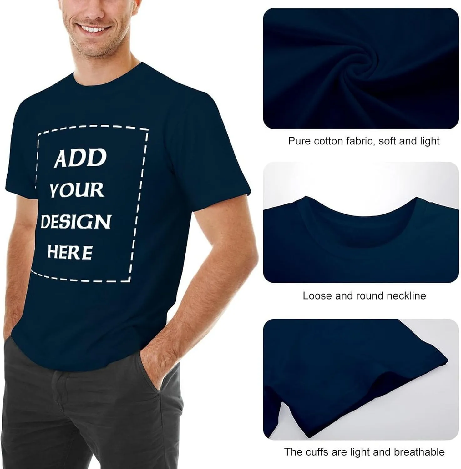 Custom t Shirt Design Your Own Image Text Personalized Adult Printing Shirts