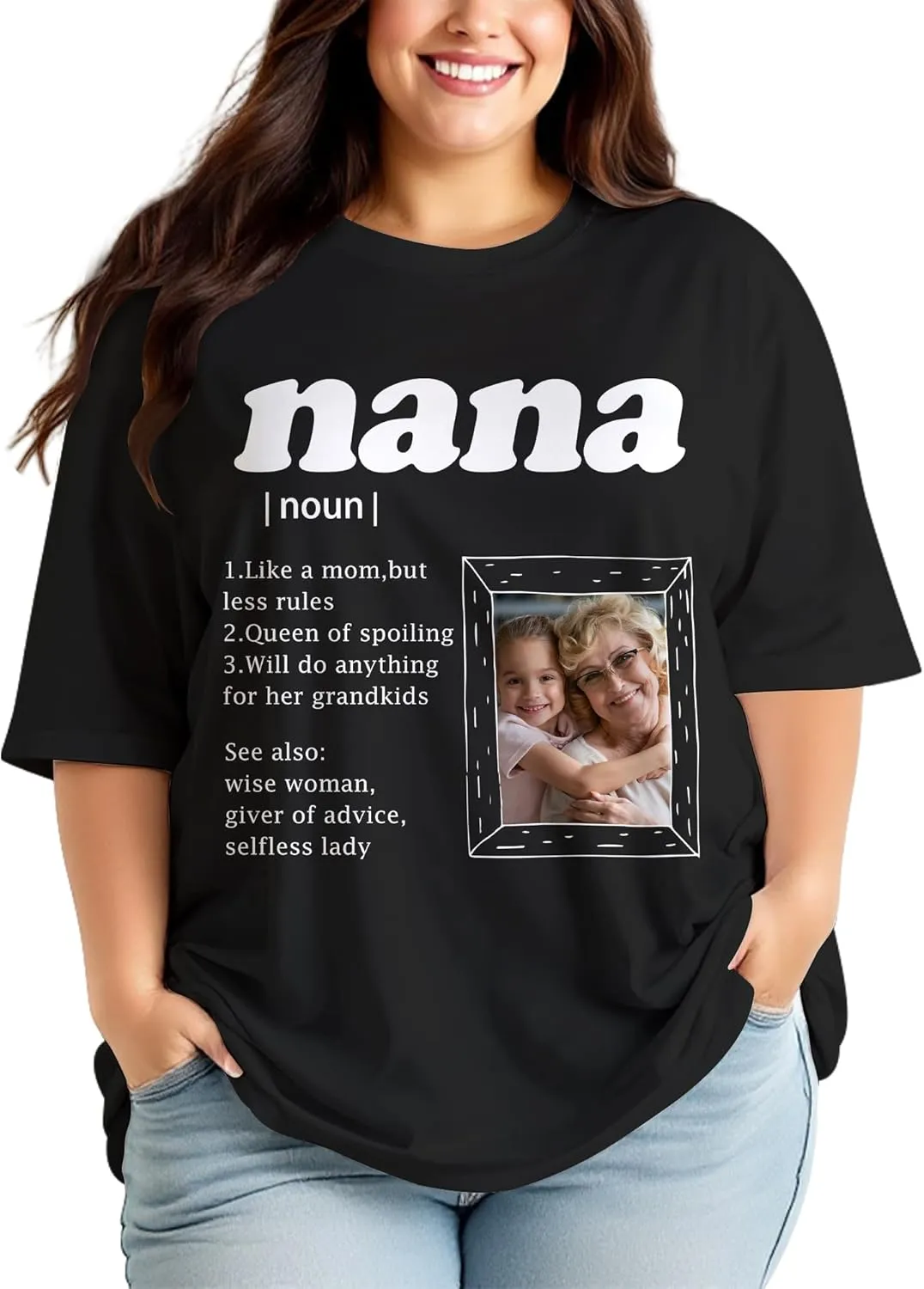 Custom T Shirts for Mom Mama Grandma Personalized Shirt with Photo Customized Name Tee Unique Gifts for Mothers Day