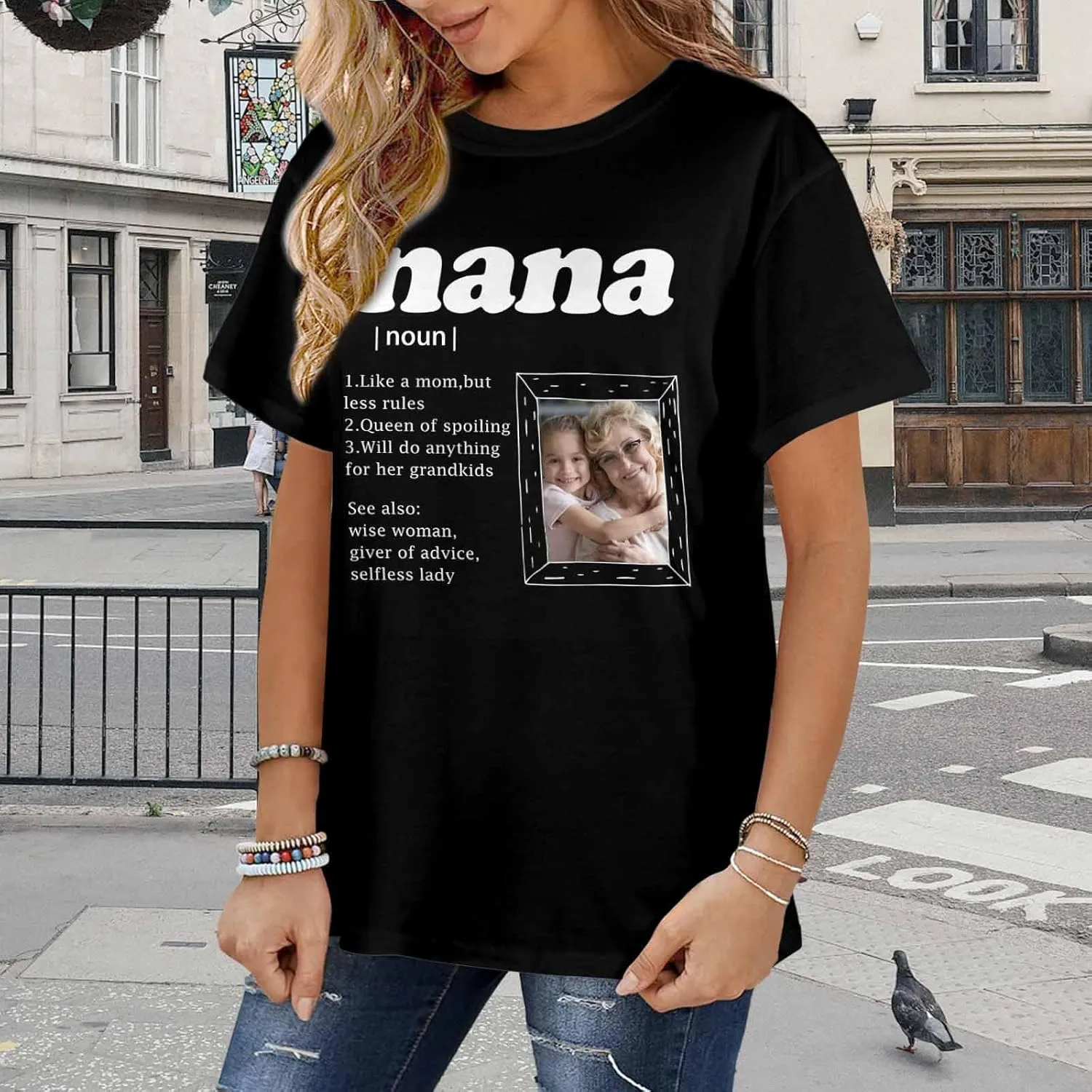 Custom T Shirts for Mom Mama Grandma Personalized Shirt with Photo Customized Name Tee Unique Gifts for Mothers Day