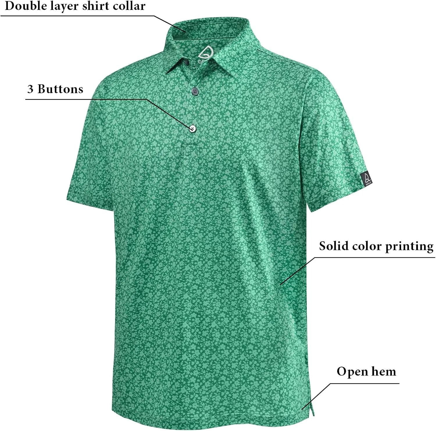 DEOLAX Mens Polo Shirts Fashion Print Mens Golf Shirt Dry Fit Mens Golf Polo Short Sleeve Quick Dry Funny Golf Shirt for Men