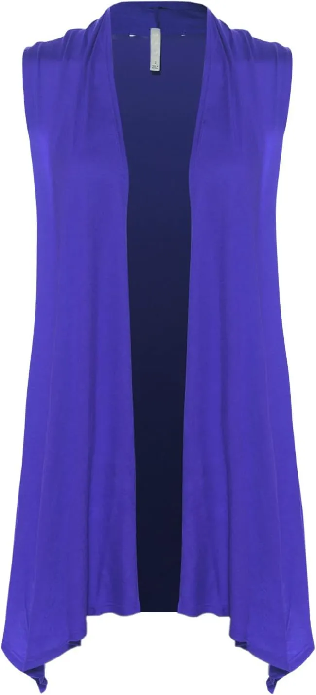 Design by Olivia Women's Sleeveless Open Front Draped Cardigan Vest Lightweight Cool Coat