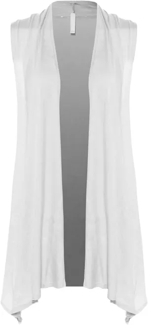 Design by Olivia Women's Sleeveless Open Front Draped Cardigan Vest Lightweight Cool Coat