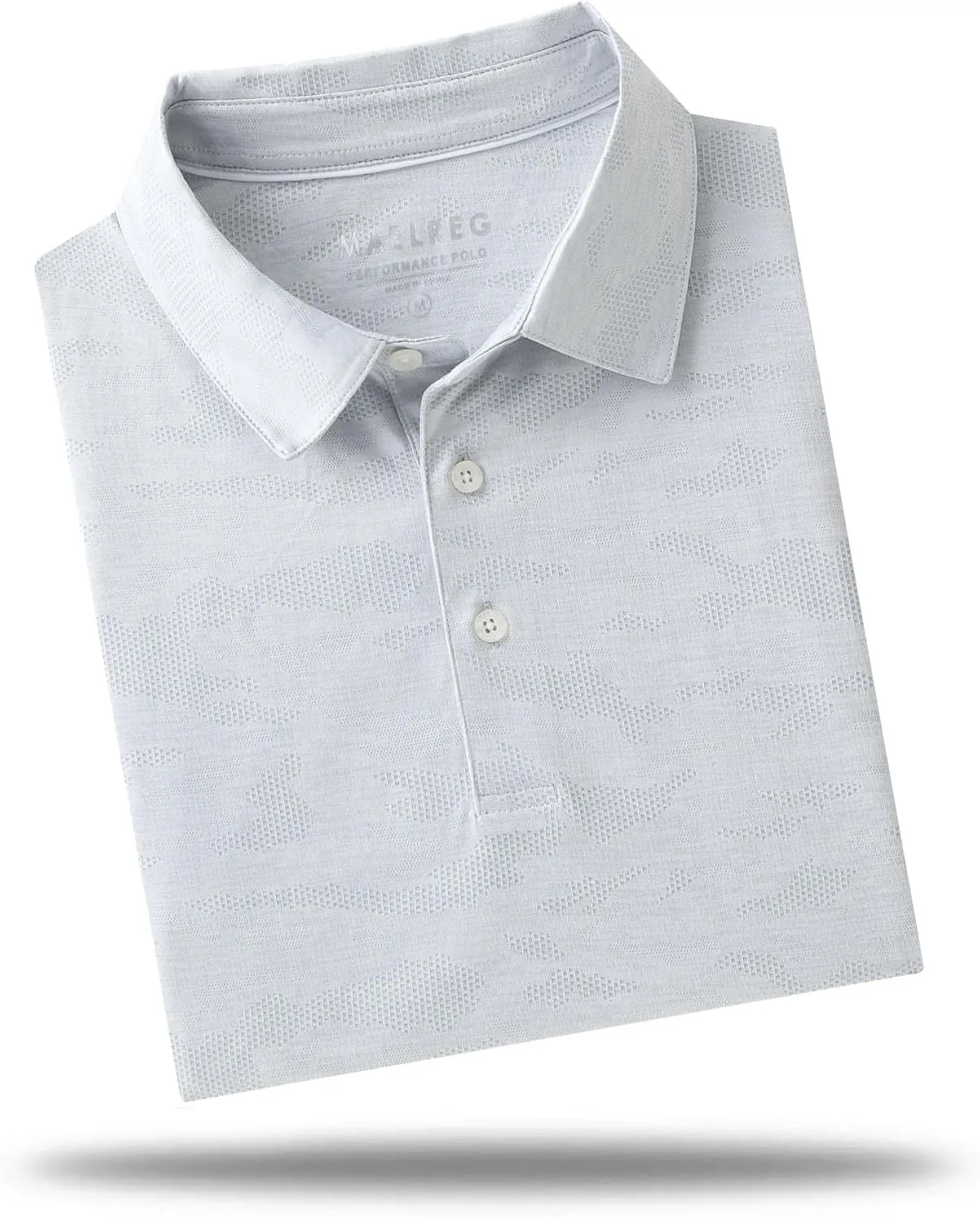 M MAELREG Golf Shirts for Men Short Sleeve Heather Jacquard Textured Stretch Moisture Wicking Performance Mens Polo Shirts