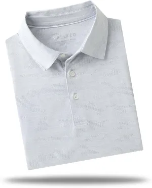 M MAELREG Golf Shirts for Men Short Sleeve Heather Jacquard Textured Stretch Moisture Wicking Performance Mens Polo Shirts