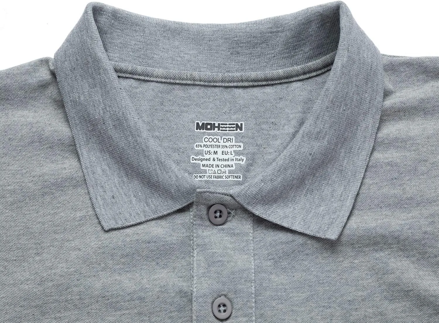 MOHEEN Men's Pique Polo Shirts Dry Fit UPF 50  Long Sleeve Golf Shirt Big and Tall M-6XL