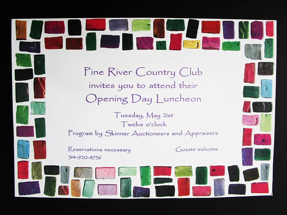 Mosaic Tiles Border Invite -(clearance)