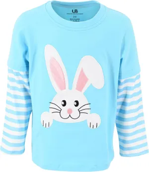 Unique Baby Boys Shirts for Kids and Toddlers Striped Layered Long Sleeve with Embroidery
