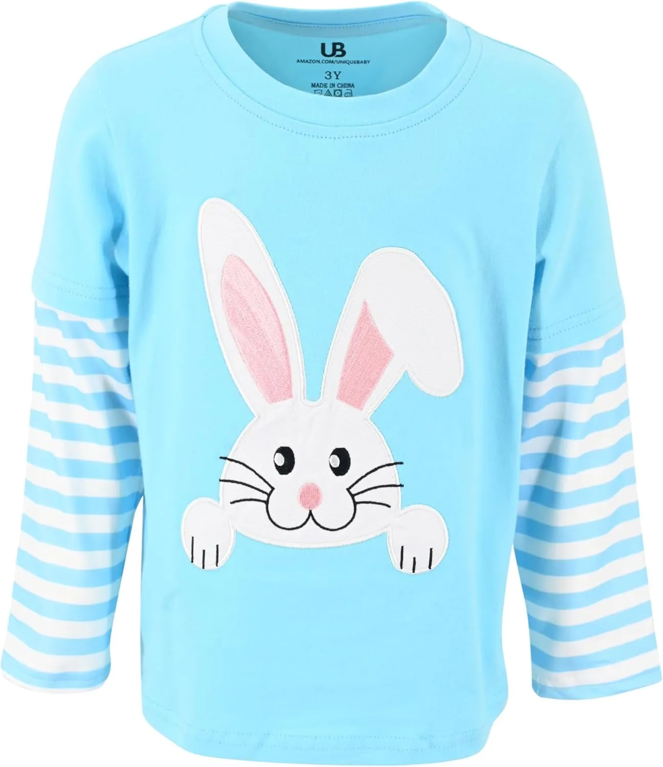 Unique Baby Boys Shirts for Kids and Toddlers Striped Layered Long Sleeve with Embroidery