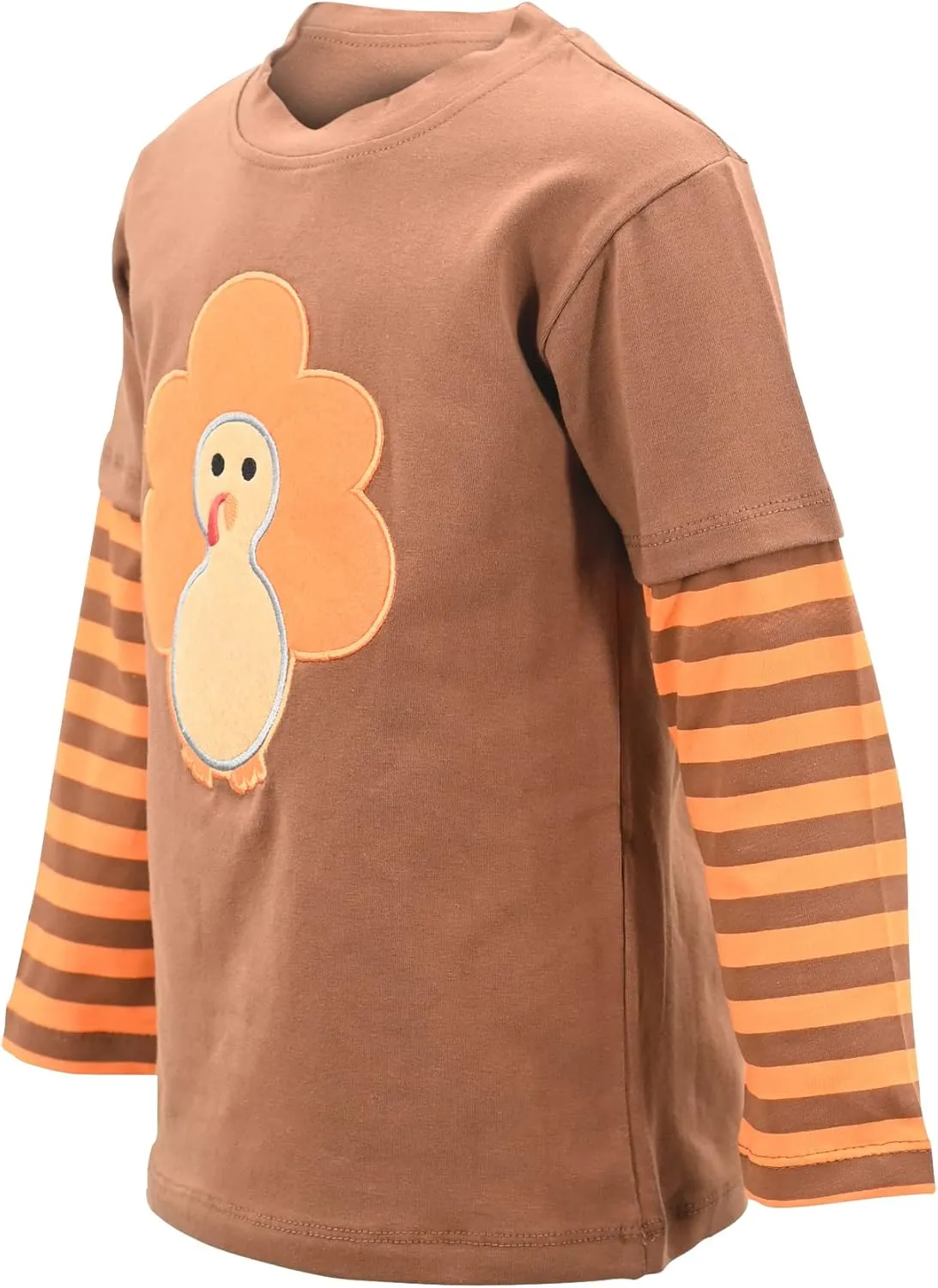 Unique Baby Boys Shirts for Kids and Toddlers Striped Layered Long Sleeve with Embroidery
