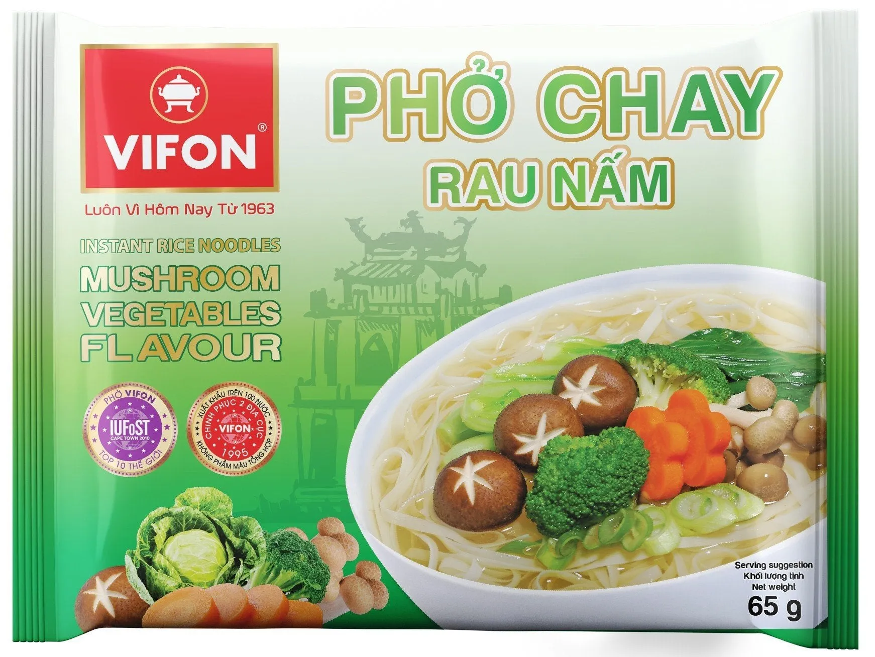 Vifon Vietnamese Style Instant Rice Noodles Mushroom Vegetables Flavor 65g