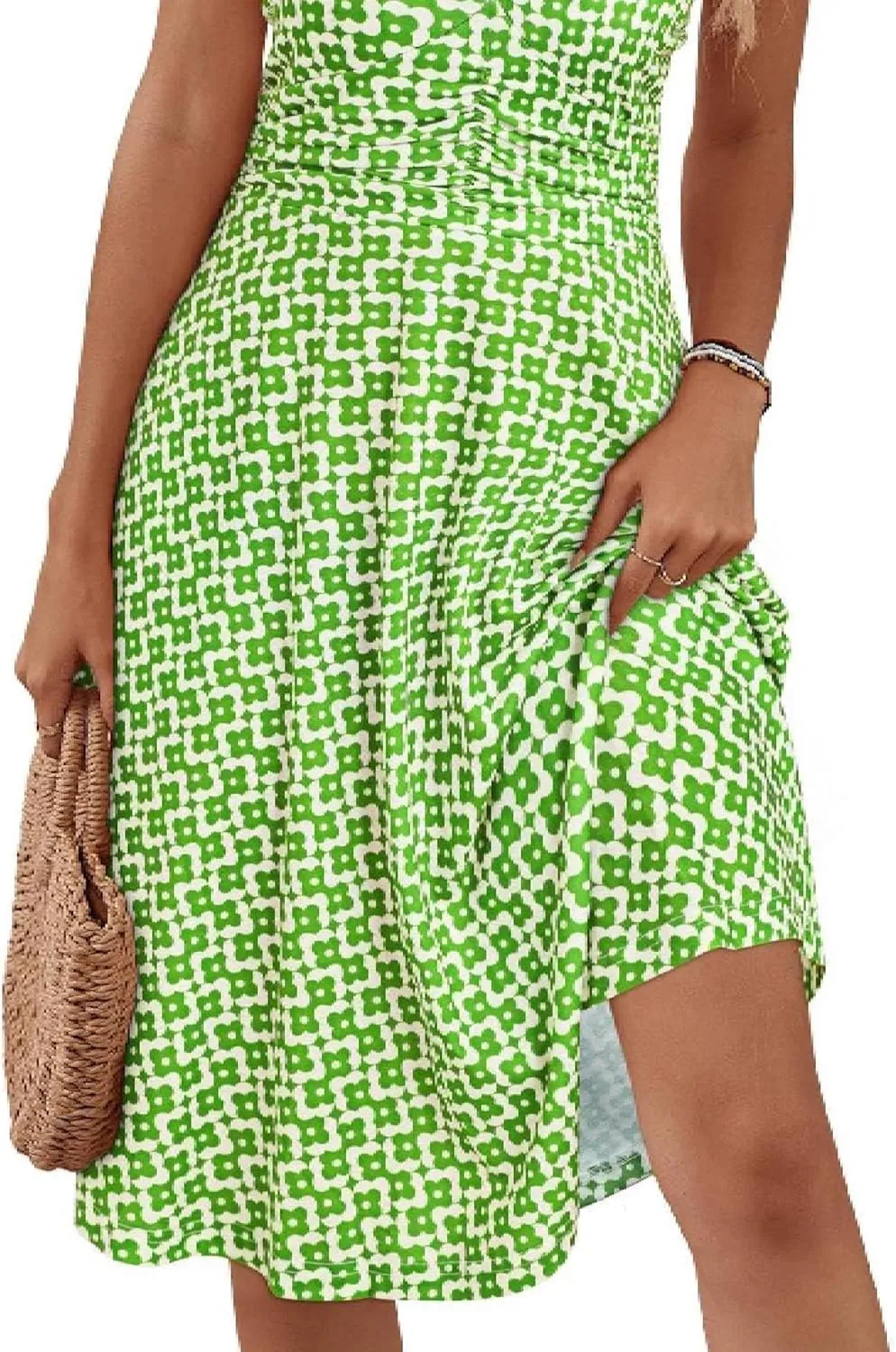 Women's Summer Sundress Sleeveless Halter Neck Spring 2025 Floral with Pocket Elastic Waist Ruffle Mini Dresses