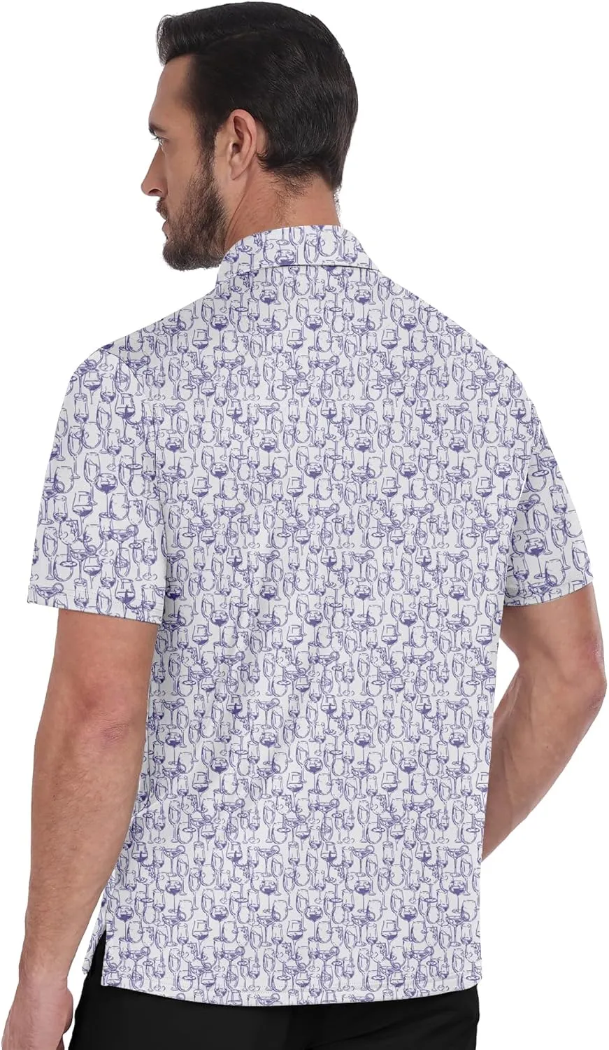 ZITY Golf Shirts for Men Short Sleeve Print Polo Shirt Moisture Wicking Regular Fit Casual Beach Polo