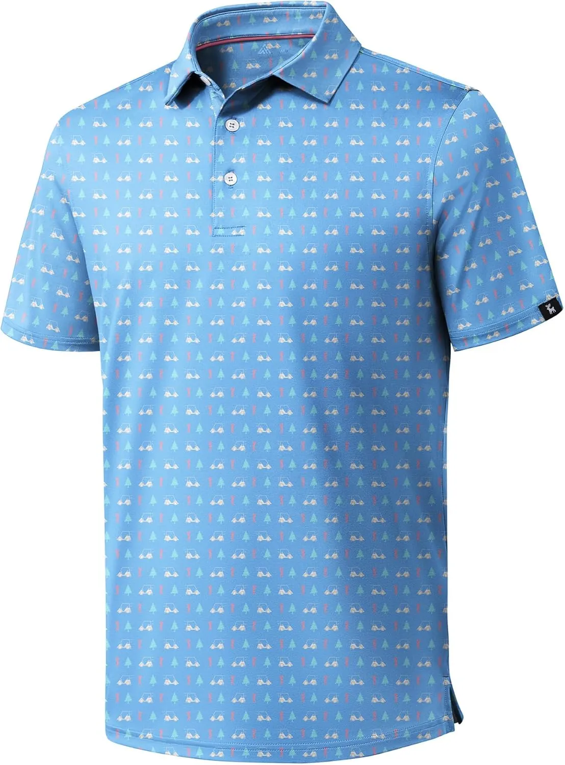 ZITY Golf Shirts for Men Short Sleeve Print Polo Shirt Moisture Wicking Regular Fit Casual Beach Polo
