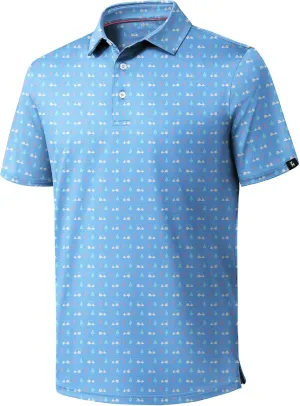 ZITY Golf Shirts for Men Short Sleeve Print Polo Shirt Moisture Wicking Regular Fit Casual Beach Polo