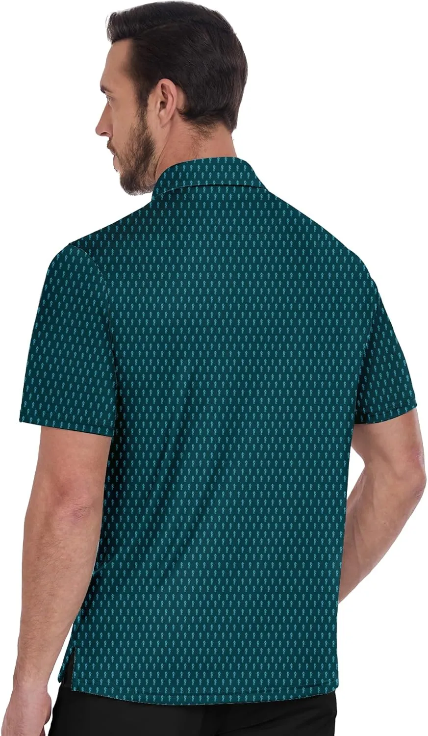 ZITY Mens Golf Shirts Short Sleeve Print Patterns Performance Moisture Wicking Polo Shirt